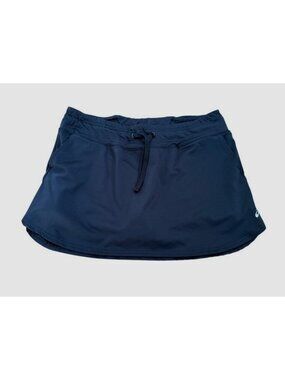 Asics Skort Womens Large Black Pickleball Tennis Skirt Shorts Pull On Drawstring